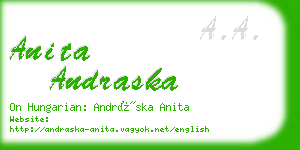 anita andraska business card